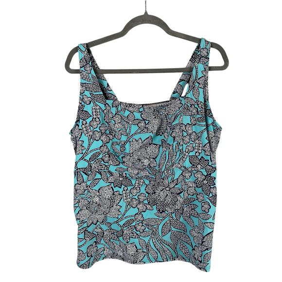 Lands' End Other - Lands' End Blue and Black Floral Swim Coverup